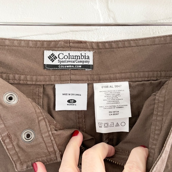 Vintage Y2K Cargo Skirt Columbia Asymmetrical stitching details Floral Brown 12 - Picture 6 of 13